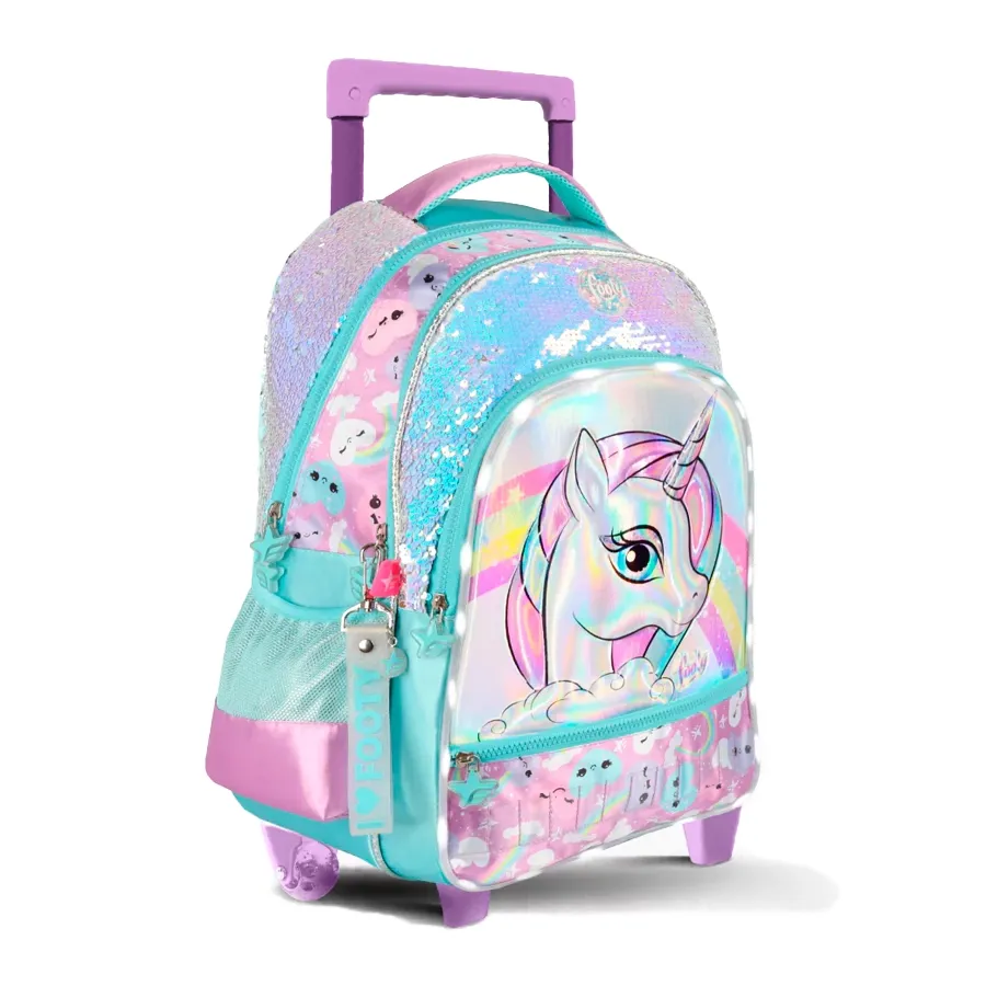 Imagen 0 de 2 de Mochila Footy Carro 18 Led Unicornio-LILA/COLORES VARIOS