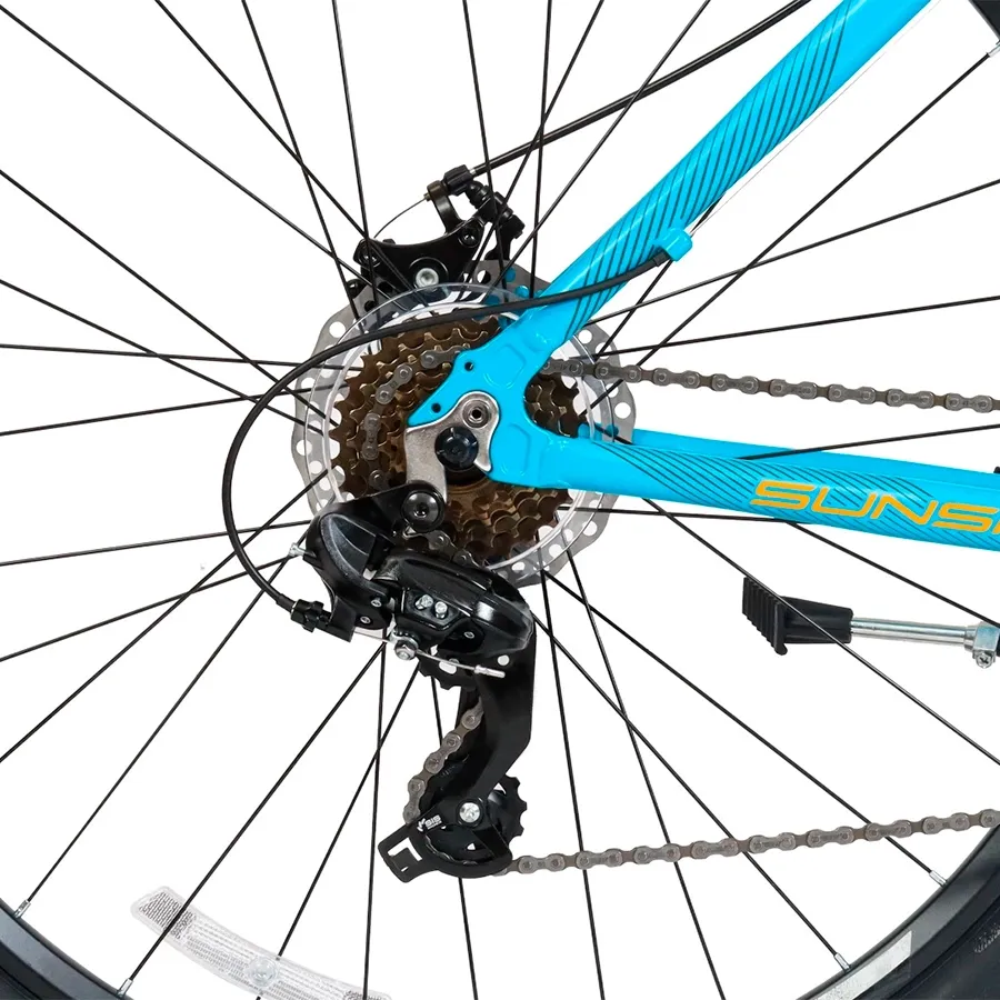 Imagen 5 de 8 de TopMega Mountain Bike Sunshine Aluminio R29 21vel-CELESTE