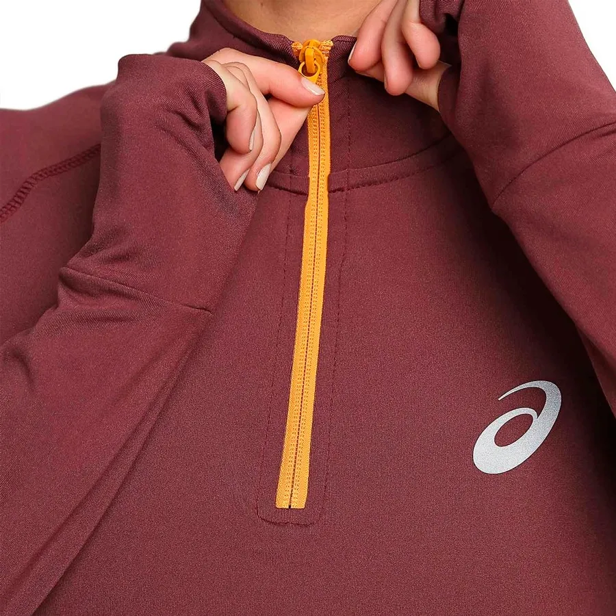 Imagen 2 de 5 de Buzo Asics Medio Cierre Aw22-BORDO