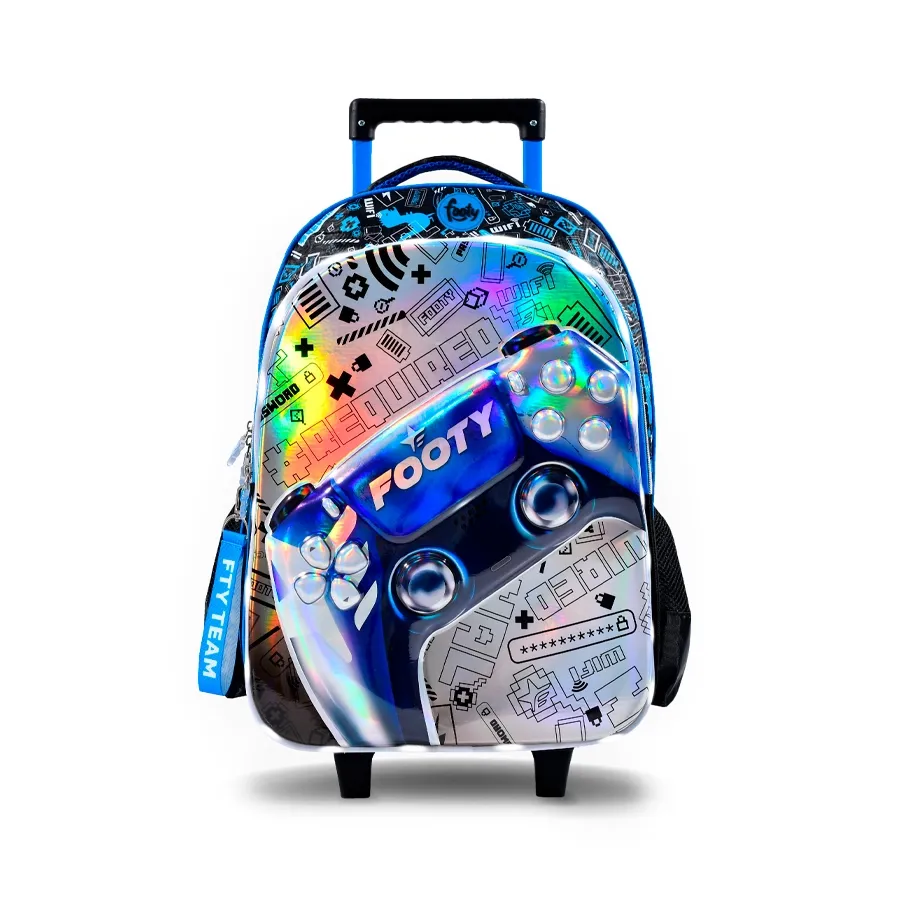 Imagen 0 de 2 de Mochila Footy C/Carro 18" Play-NEGRO/AZUL