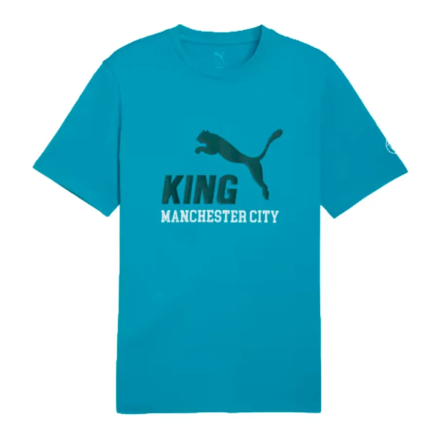 Imagen 2 de 4 de Remera Puma Manchester City King Logo-TURQUESA