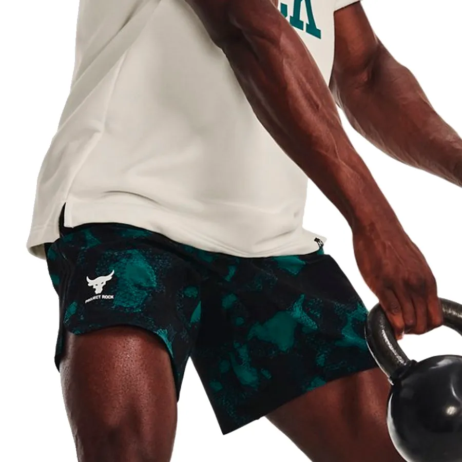 Imagen 5 de 9 de Shorts Under Armour Project Rock-NEGRO/VERDE