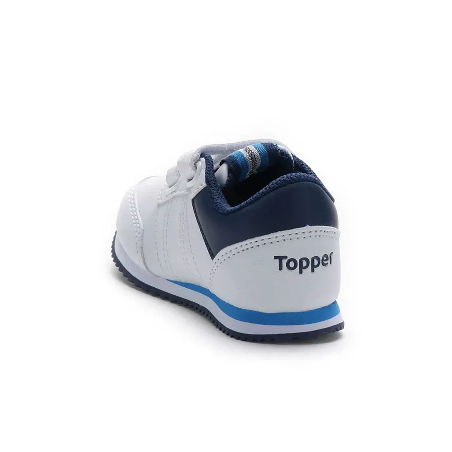 Imagen 2 de 5 de Zapatillas Topper Theo Cs Velcro Bebe-BLANCO/AZUL
