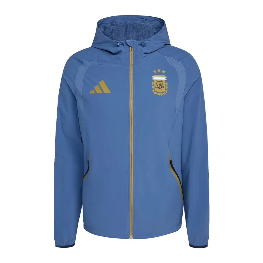 Imagen 3 de 6 de Campera adidas Rompeviento Tiro Travel AFA-MARINO/DORADO