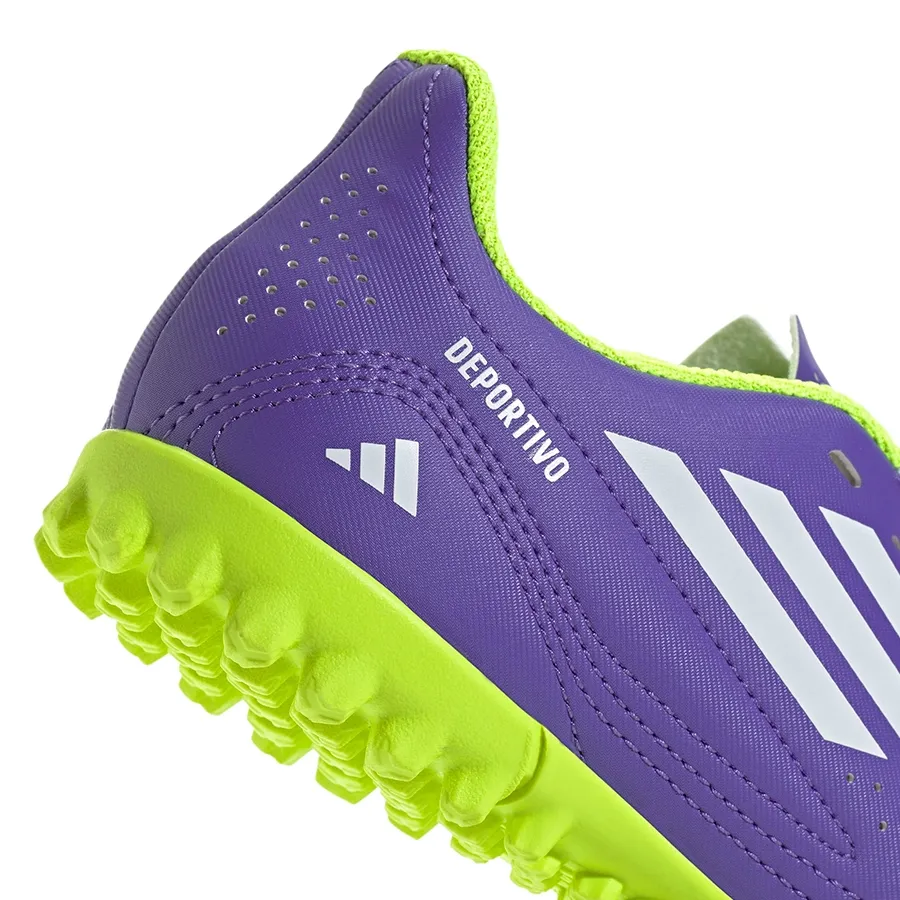 Imagen 5 de 6 de Botines adidas Deportivo III Tf J-MORADO/AMARILLO FLUOR