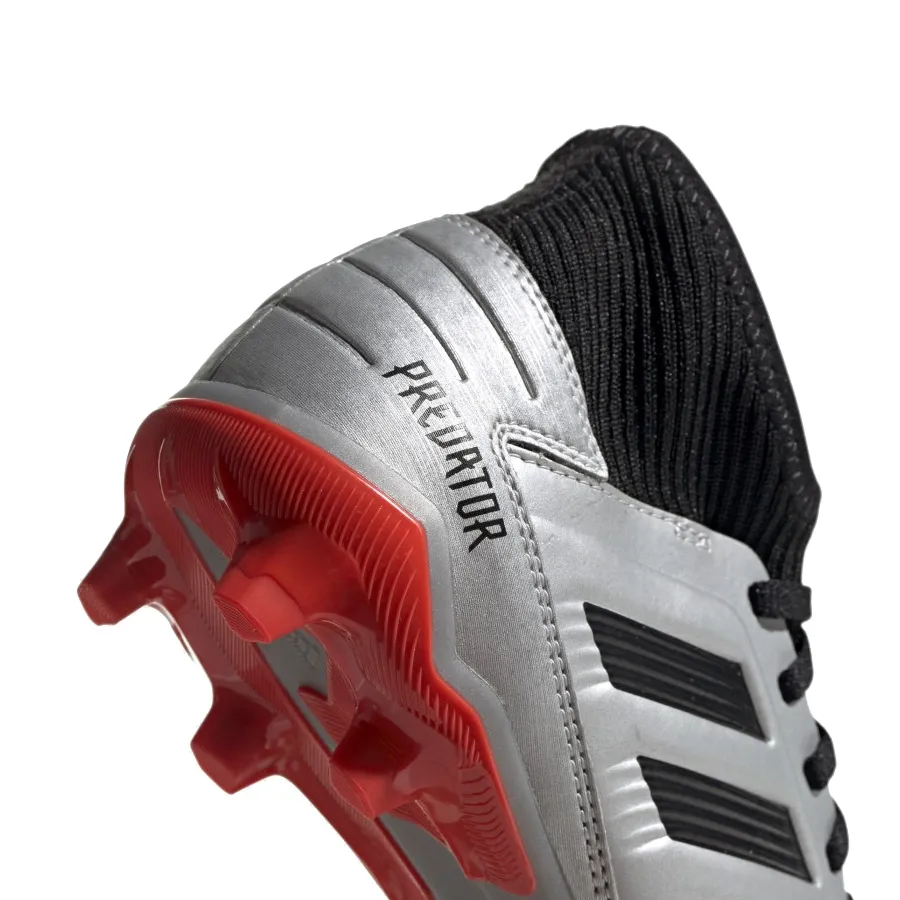 Imagen 5 de 6 de Botines adidas Predator 19.3 FG J-PLATA/NEGRO/ROJO