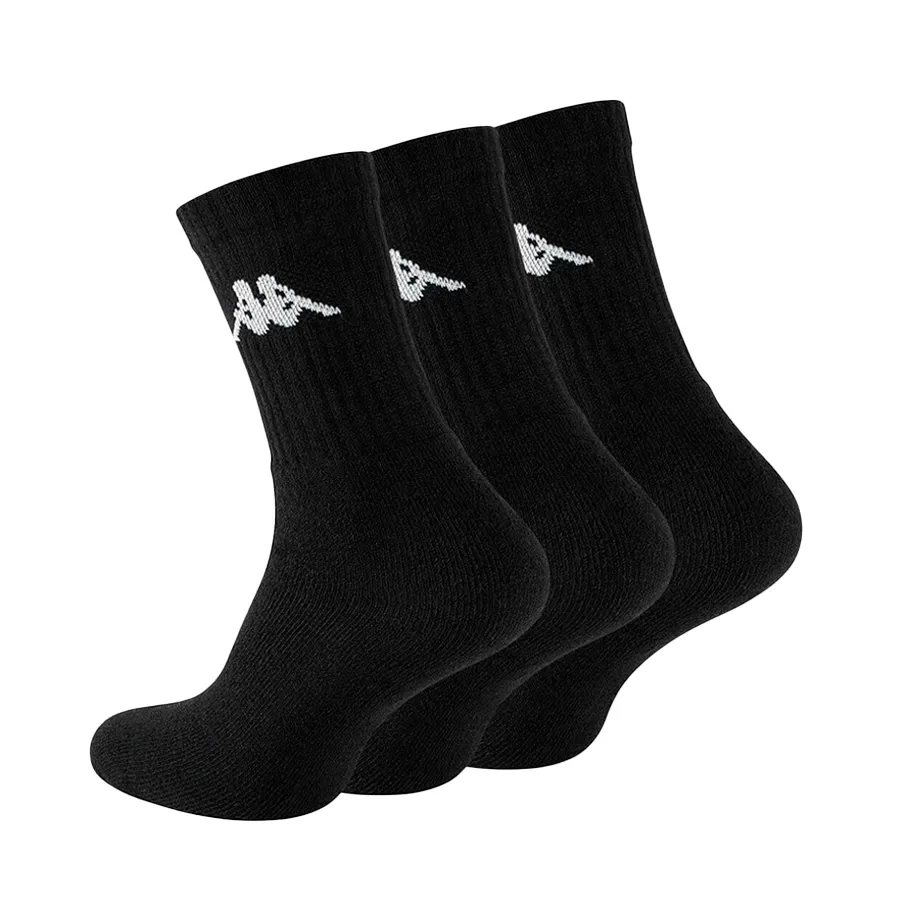 Imagen 1 de 2 de Medias Kappa Quarter High Socks X 3-NEGRO/BLANCO
