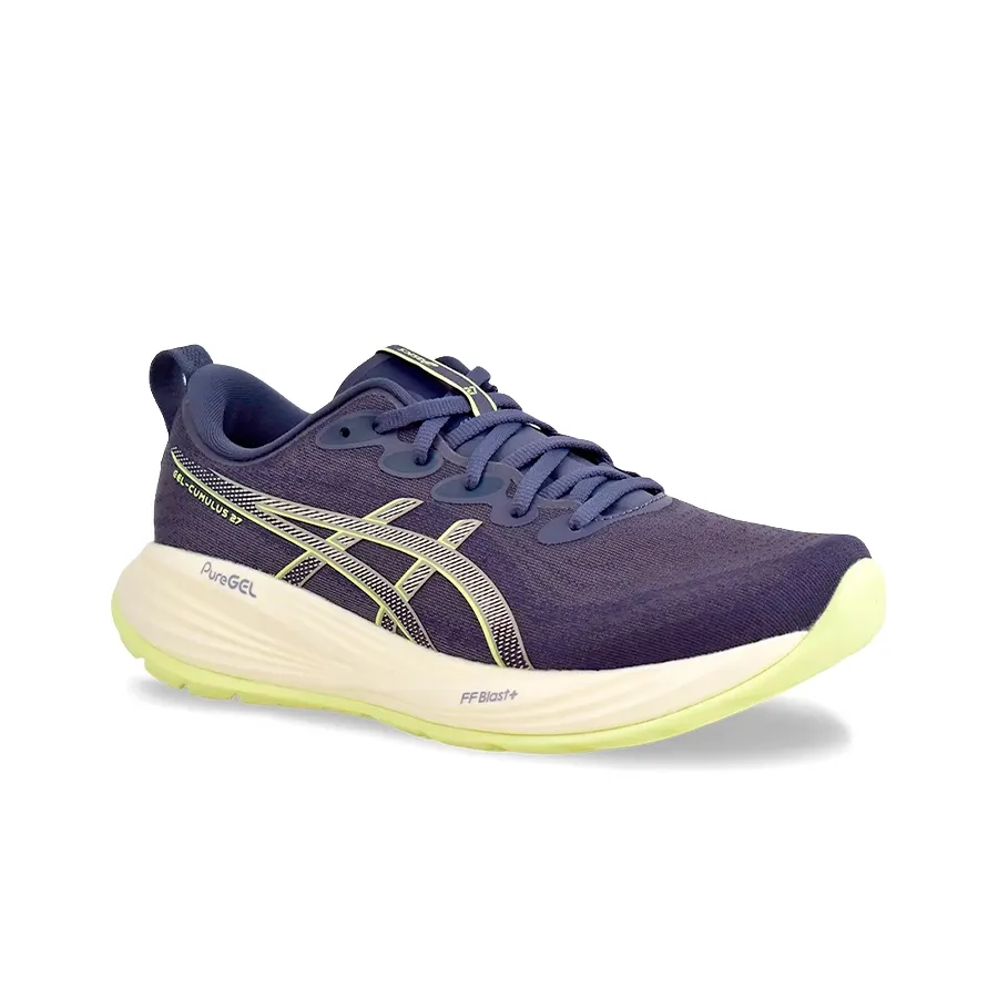 Imagen 1 de 5 de Zapatillas Asics Gel Cumulus 27-AZUL NOCHE/AMARILLO FLUOR