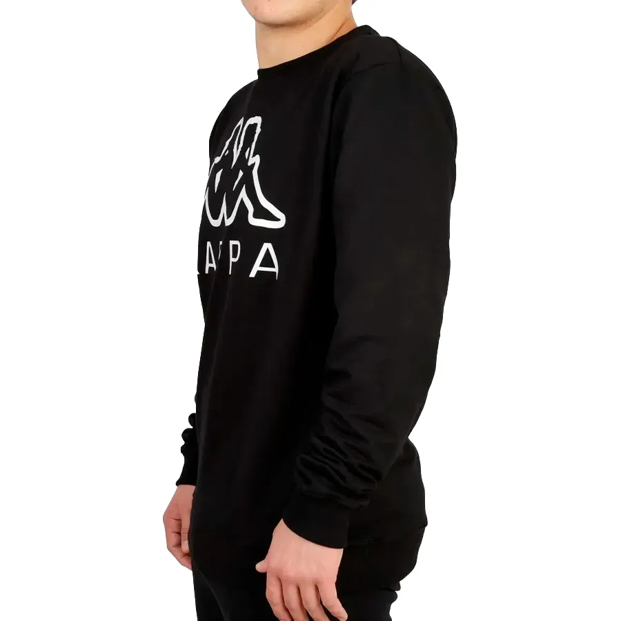 Imagen 1 de 3 de Buzo Kappa Logo Ezia Crew Swet-NEGRO/BLANCO