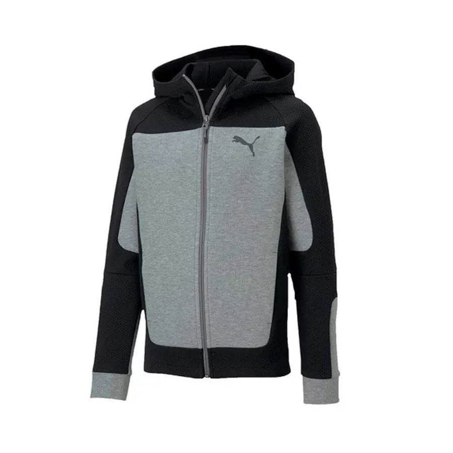 Imagen 0 de 2 de Campera Puma Evostripe Hooded B-GRIS/NEGRO