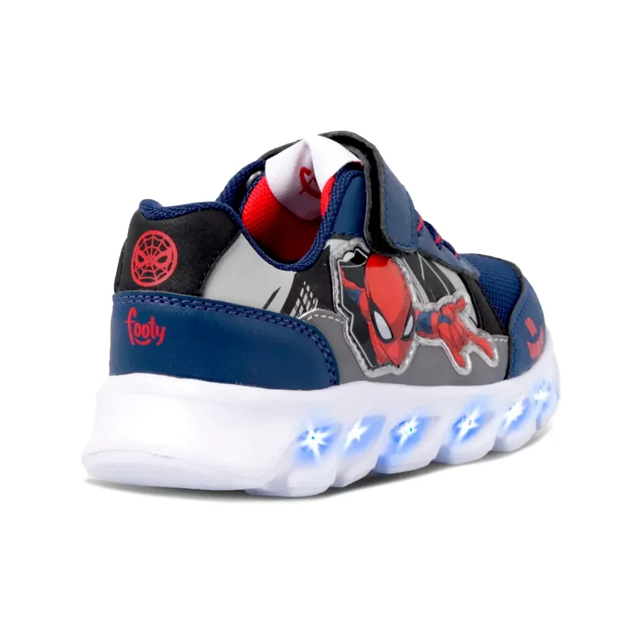 Imagen 1 de 3 de Zapatillas Footy Spiderman Con Luz-MARINO/ROJO/PLATA