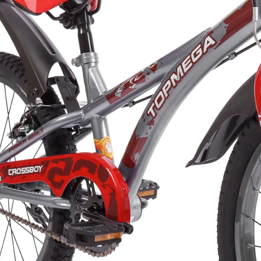 Imagen 5 de 7 de Bicicleta TopMega Crossboy R20 1vel-GRIS/ROJO