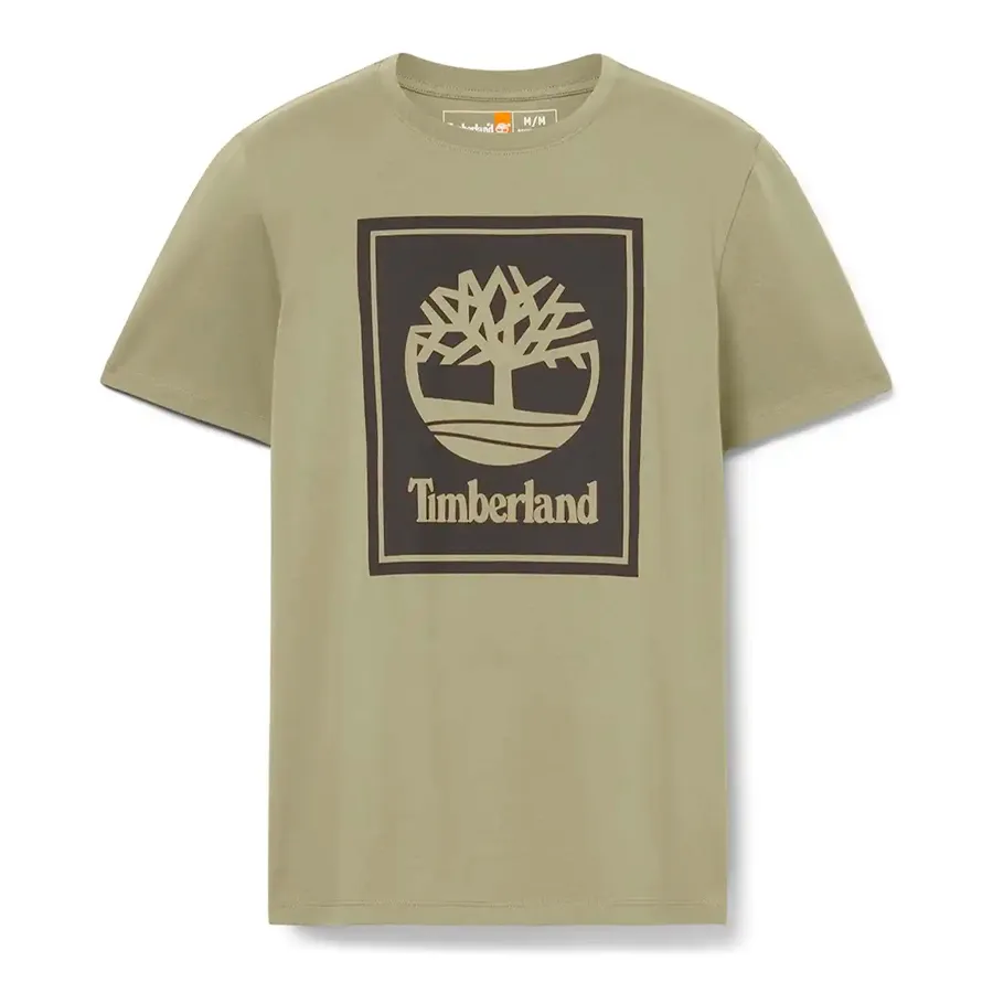 Imagen 2 de 3 de Remera Timberland Logo Bloque-VERDE SECO/NEGRO