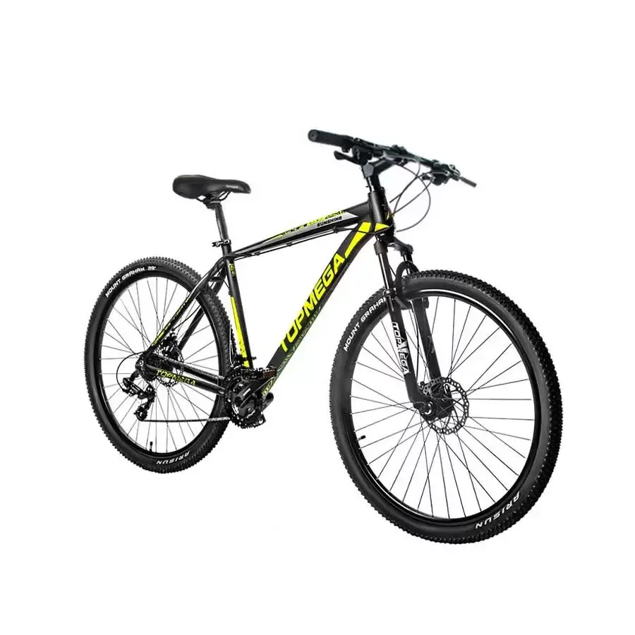 Imagen 2 de 5 de Bicicleta Mtb TopMega Sunshine R29 21 V F.Disco-NEGRO/AMARILLO