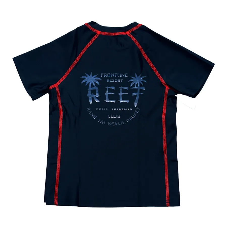 Imagen 1 de 2 de Remera Reef Zante Rashguard Mc Jr-NEGRO