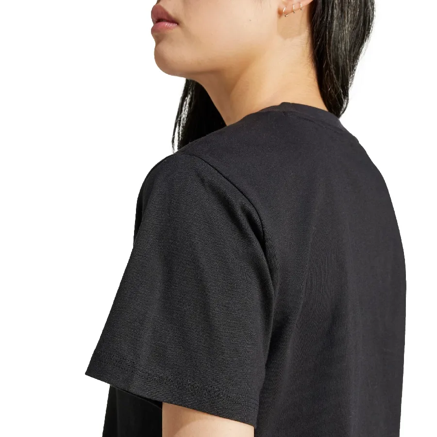 Imagen 3 de 5 de Remera adidas Essentials Logo Pequeño Algodón-NEGRO