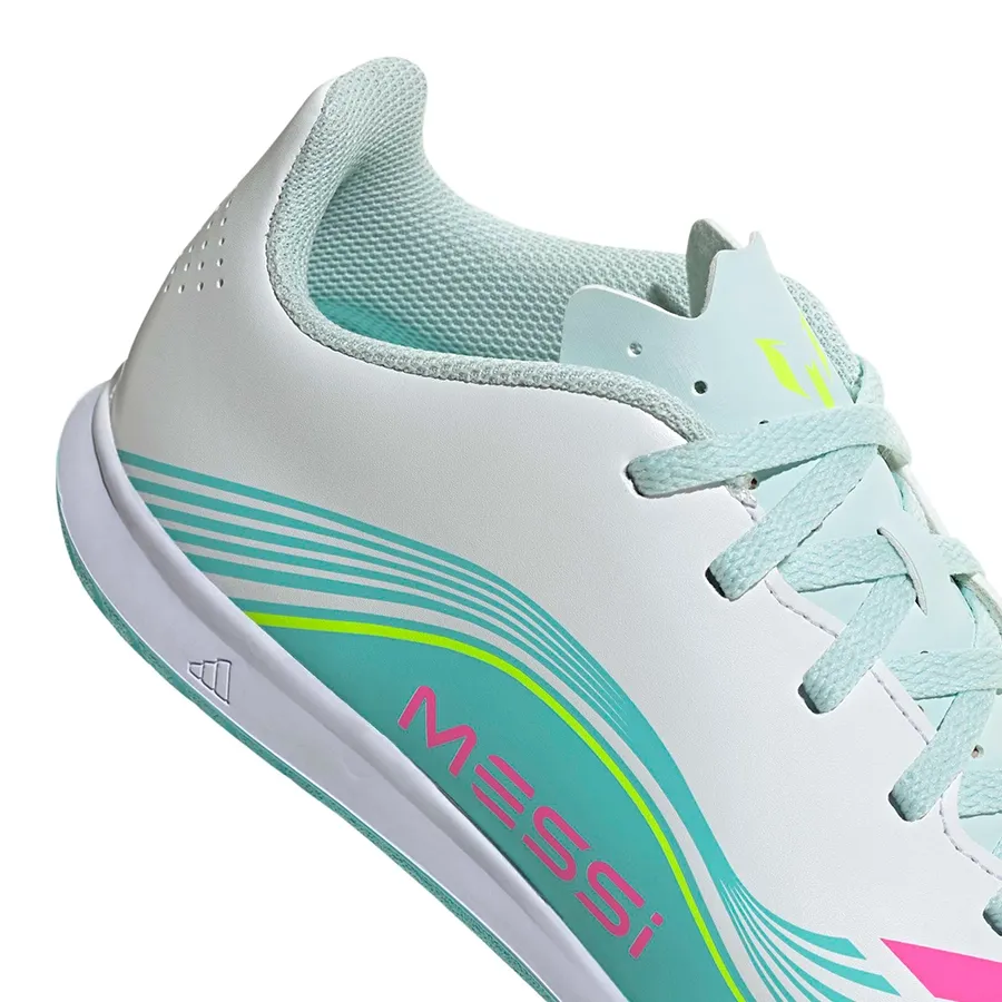 Imagen 6 de 7 de Botines adidas padel F50 Messi Club In-BLANCO/TURQUESA/FUCSIA