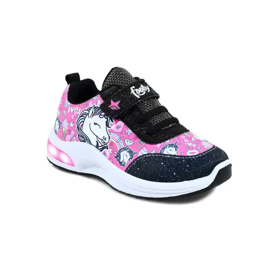 Imagen 3 de 4 de Zapatillas Footy Inyectada C/Luz-FUCSIA/NEGRO