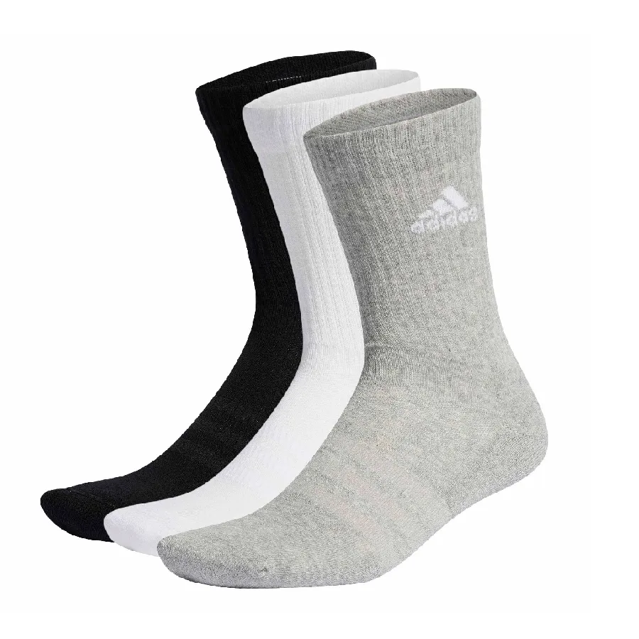 Imagen 0 de 1 de Medias adidas a Media Pantorrilla Acolchadas 3 Pares-BLANCO/NEGRO/GRIS