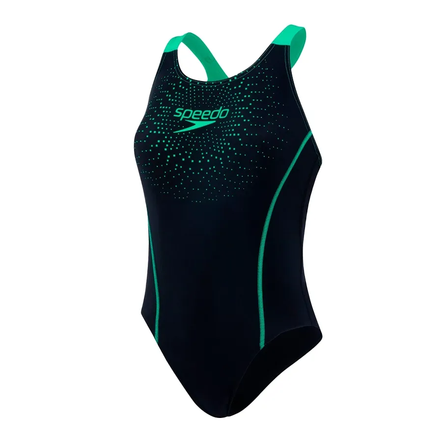 Imagen 0 de 3 de Malla Speedo Enteriza Gala Logo Medallist-NEGRO/VERDE