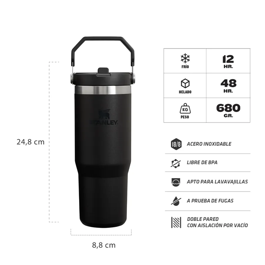 Imagen 2 de 3 de Vaso Stanley Flip Straw Tumbler 887ml-NEGRO