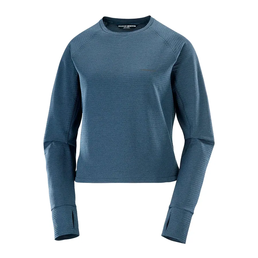 Imagen 2 de 4 de Remera Salomon Essential Lightwarm Cn-AZUL NOCHE