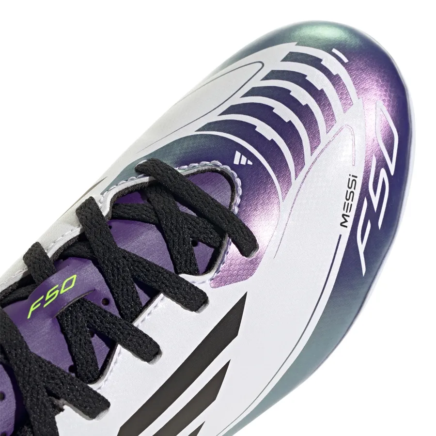 Imagen 5 de 7 de Botines adidas Messi F50 Club Fxg-BLANCO/NEGRO/PURPURA