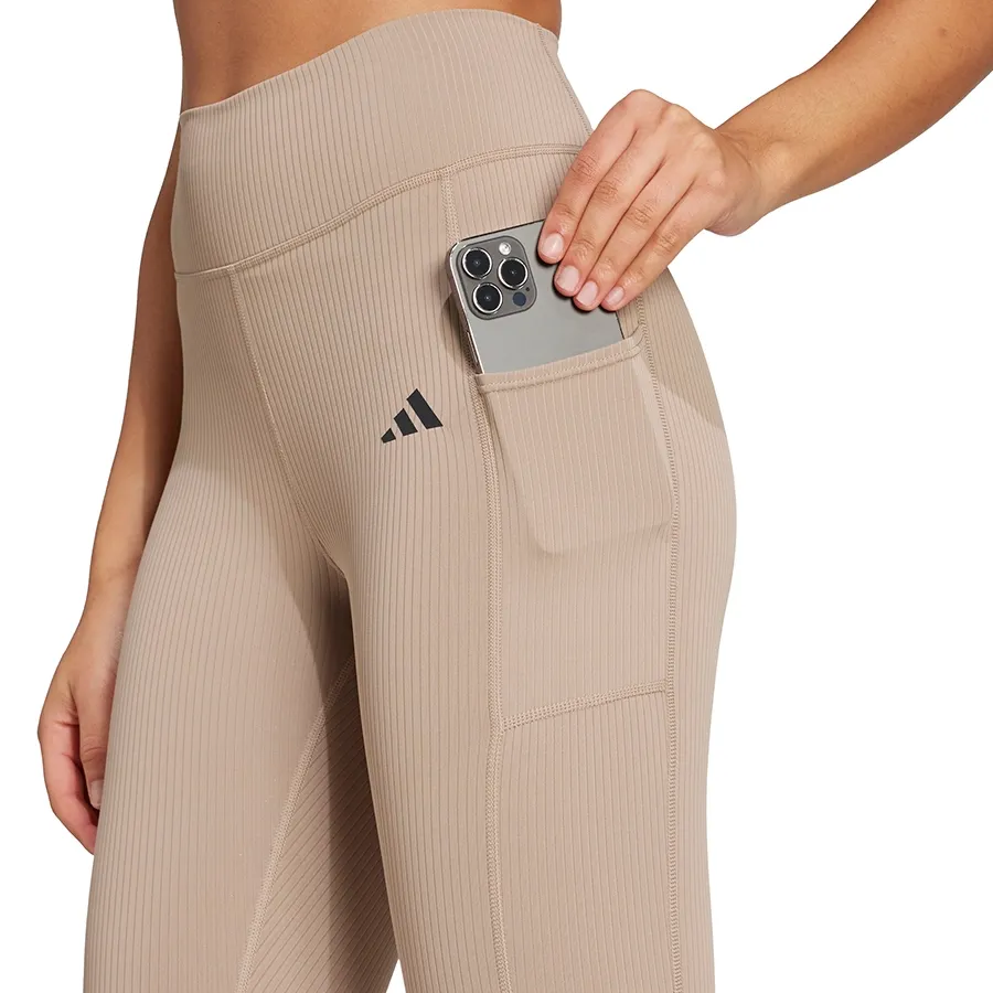 Imagen 2 de 4 de Calza adidas Optime Rib 7/8-KHAKHI