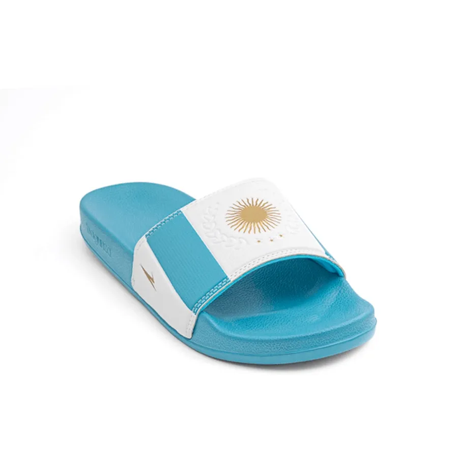 Imagen 2 de 4 de Ojotas Bagunza Argentina Retro Titular-CELESTE/BLANCO