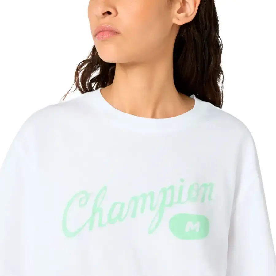 Imagen 2 de 3 de Remera Champion Loose Fit-BLANCO/VERDE AGUA