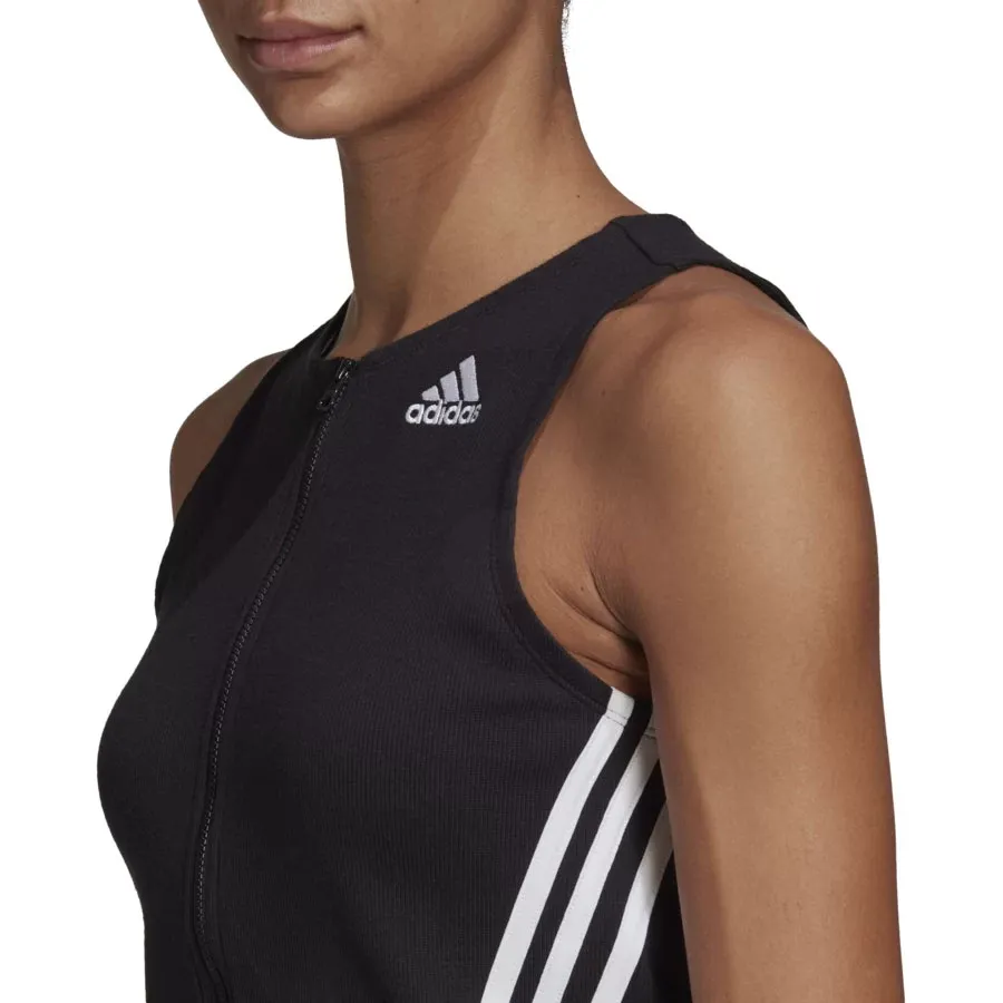 Imagen 4 de 6 de Musculosa adidas Sportswear Ajustada Acanalada-NEGRO/BLANCO
