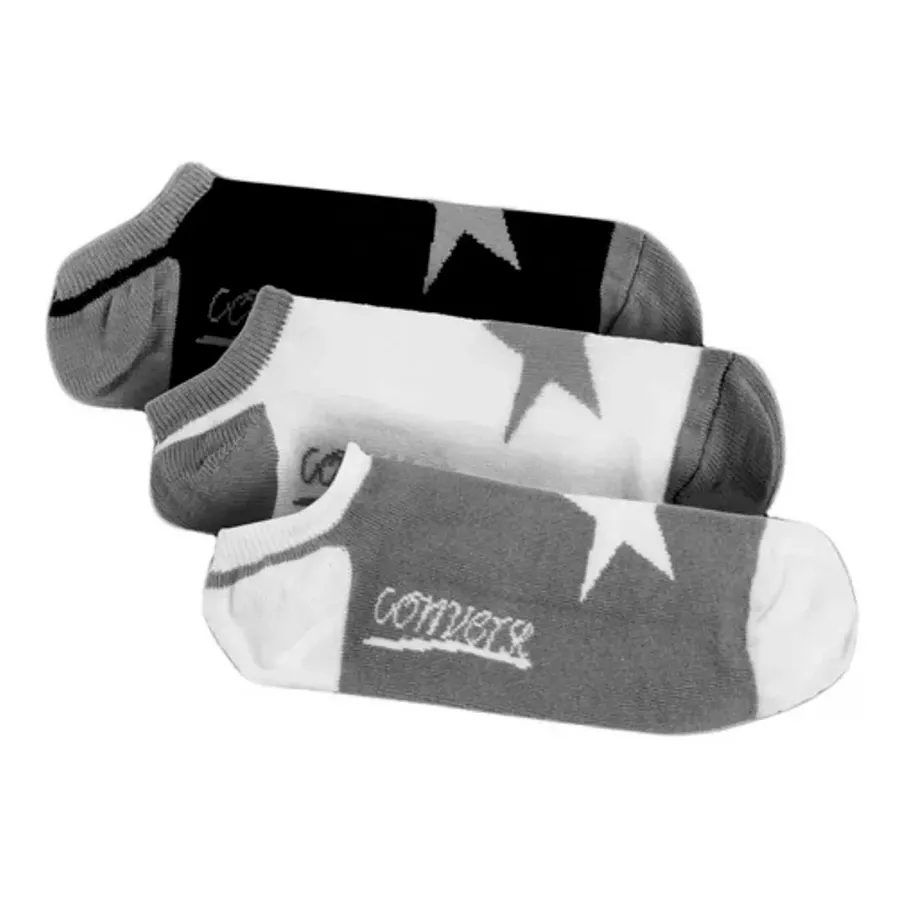 Imagen 1 de 2 de Medias Converse Chuck Taylor-GRIS/BLANCO/NEGRO