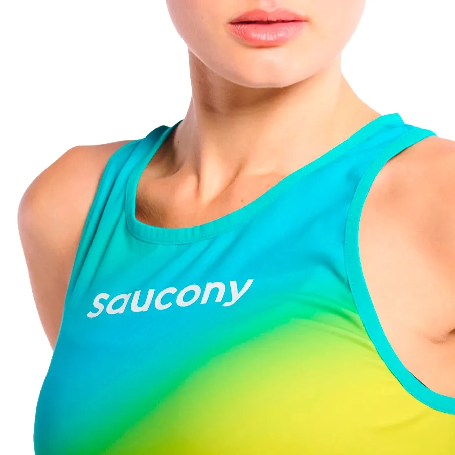 Imagen 2 de 4 de Musculosa Saucony Endorphin-TURQUESA/AMARILLO FLUOR