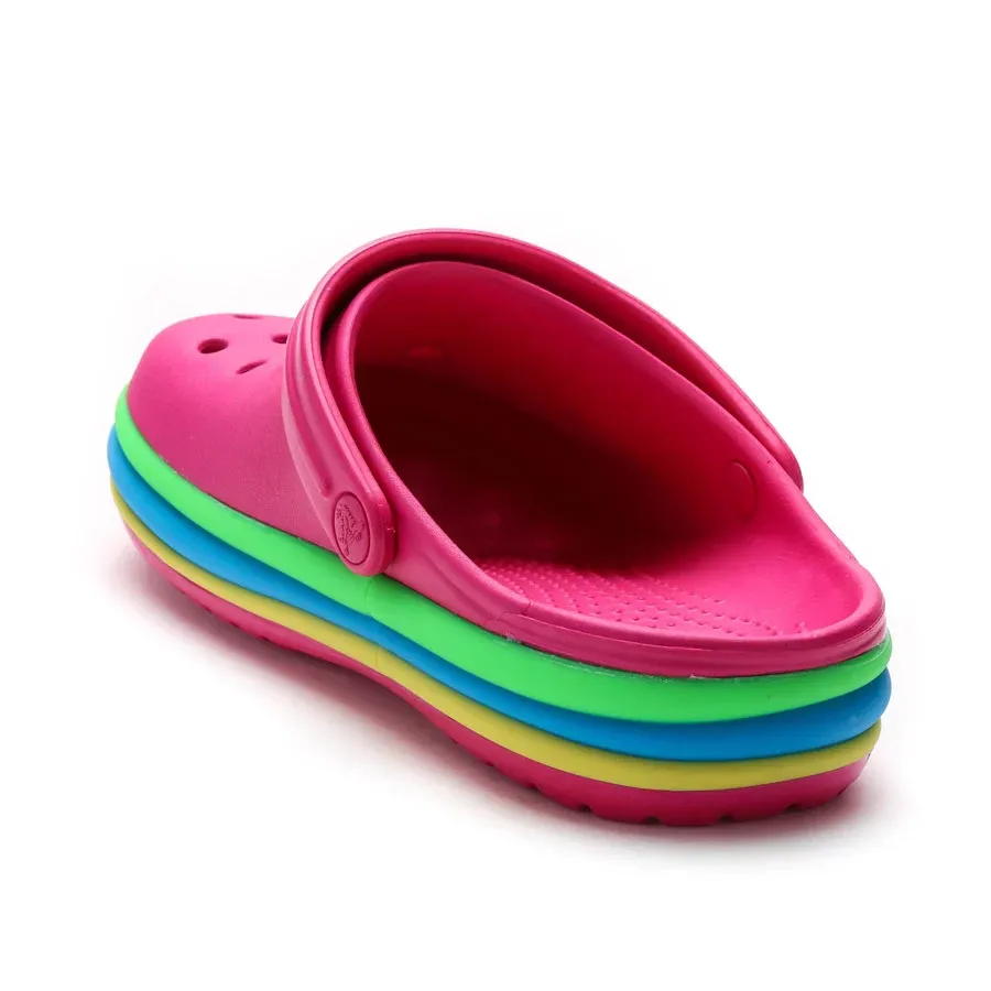 Imagen 2 de 4 de Ojotas Crocs Crocband Rainbow Band Clog-FUCSIA/VERDE/CELESTE/AMARILLO
