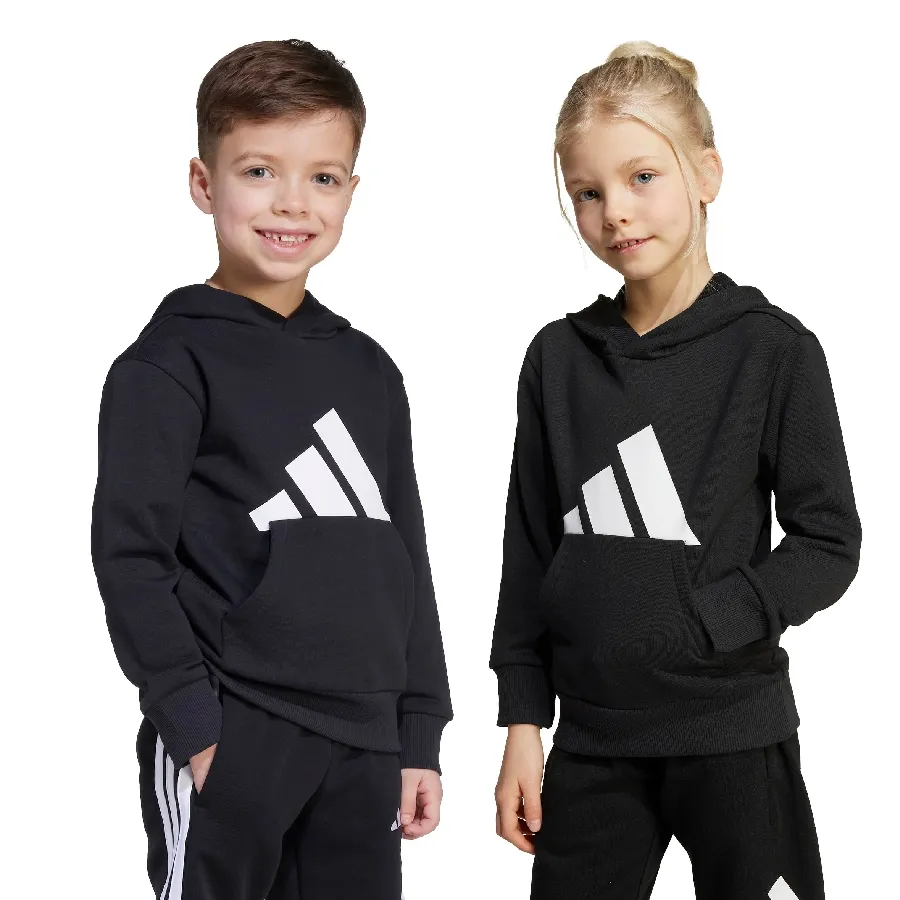 Imagen 2 de 4 de Buzo adidas Essentials Hoodie Kids-NEGRO/BLANCO