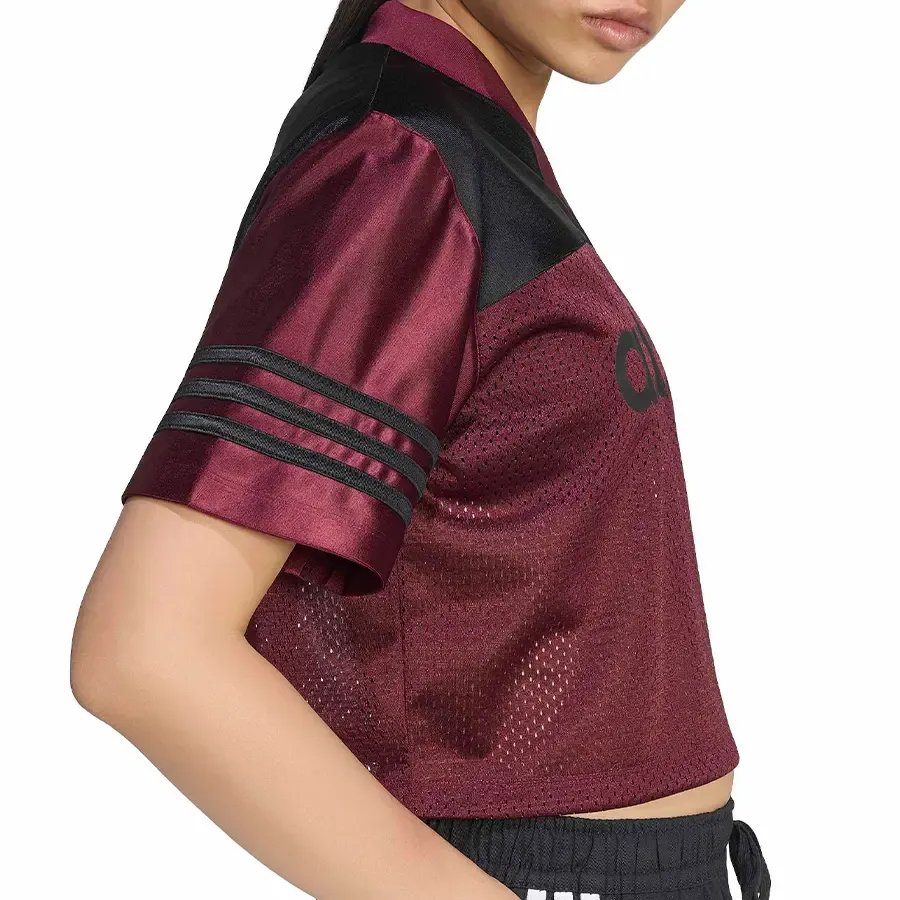 Imagen 3 de 5 de Camiseta adidas originals Crop Jersey-BORDO/NEGRO