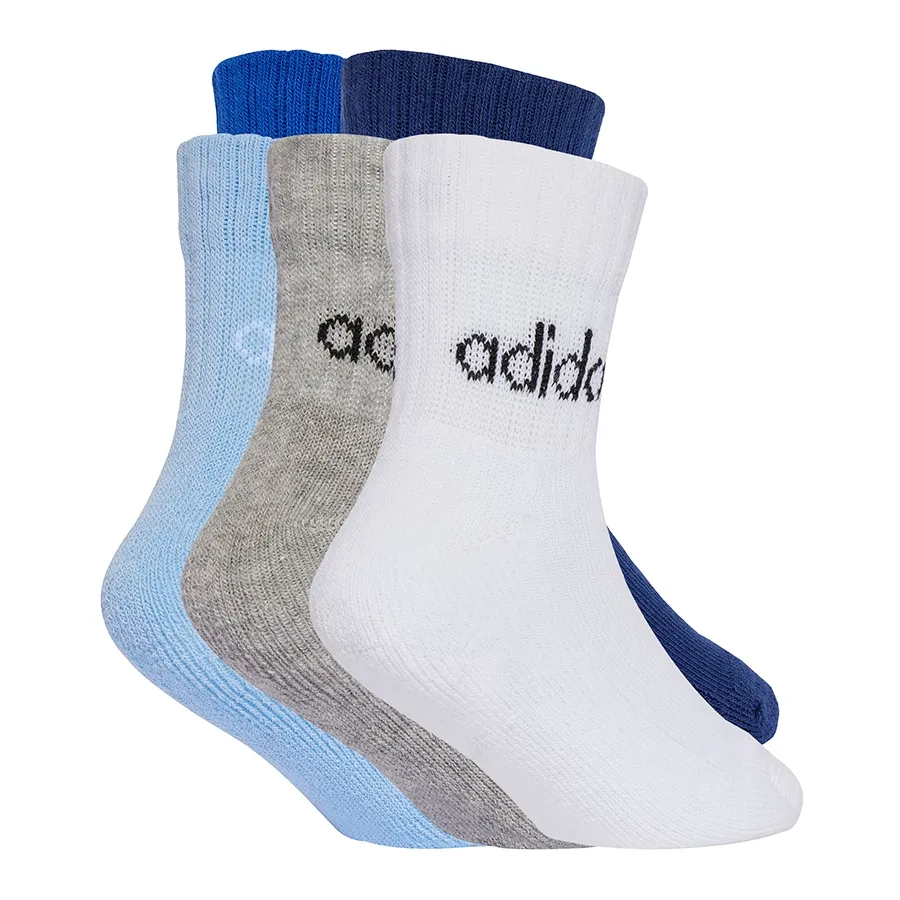 Imagen 1 de 4 de Medias adidas Lineales Pack x5-BLANCO/AZUL/GRIS
