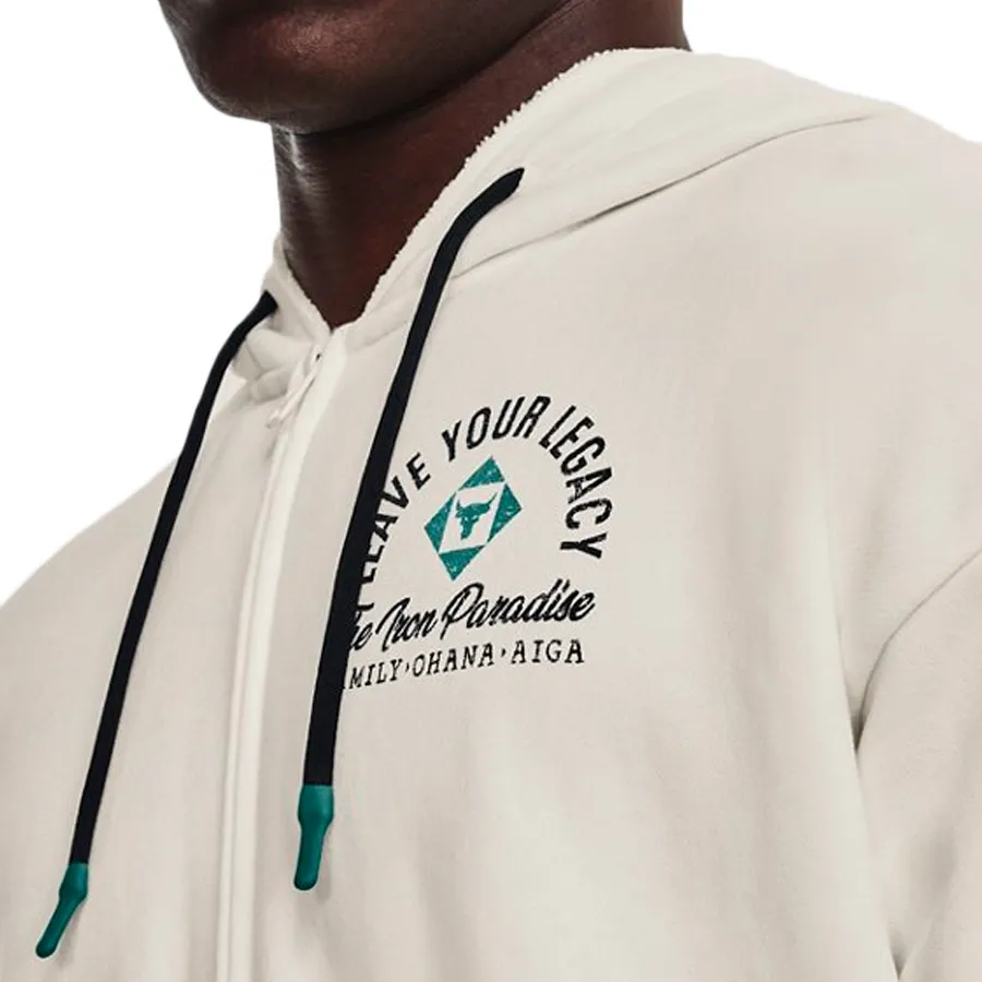 Imagen 4 de 5 de Campera Under Armour Project Rock Heavyweight Terry-MARFIL