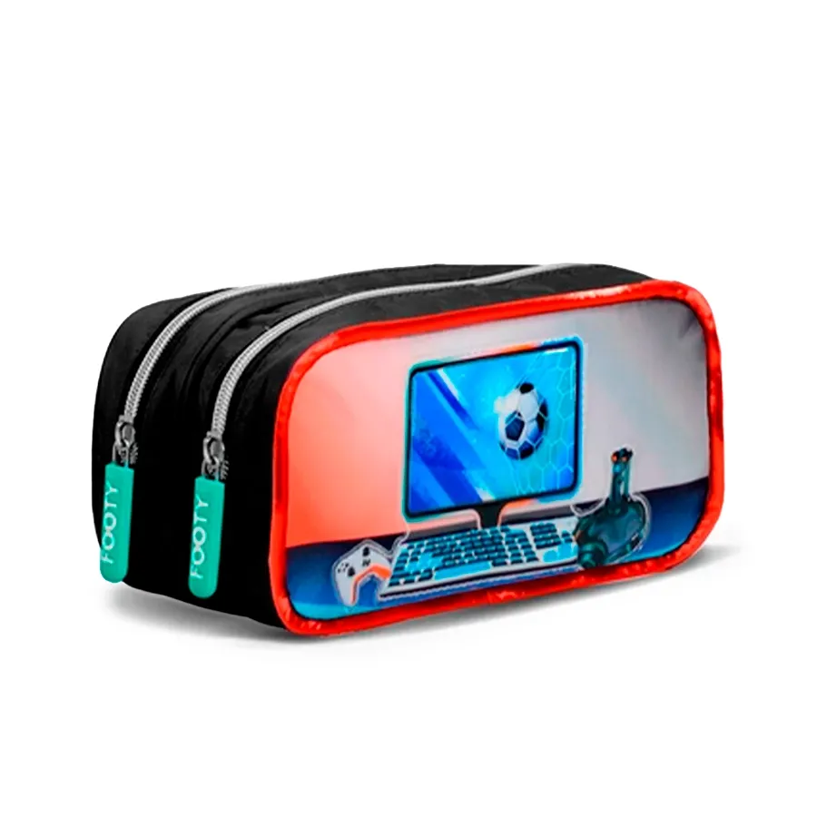 Imagen 1 de 2 de Cartuchera Footy Pro Gamer 26-ROJO/NEGRO