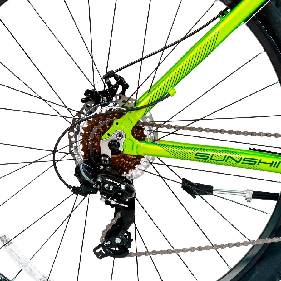 Imagen 6 de 9 de TopMega Mountain Bike Sunshine Aluminio R29 21vel-VERDE/LIMA