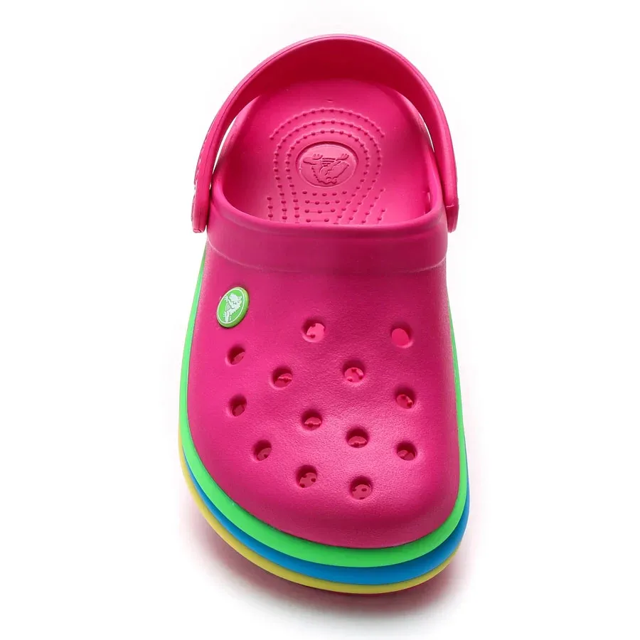 Imagen 1 de 4 de Ojotas Crocs Crocband Rainbow Band Clog-FUCSIA/VERDE/CELESTE/AMARILLO