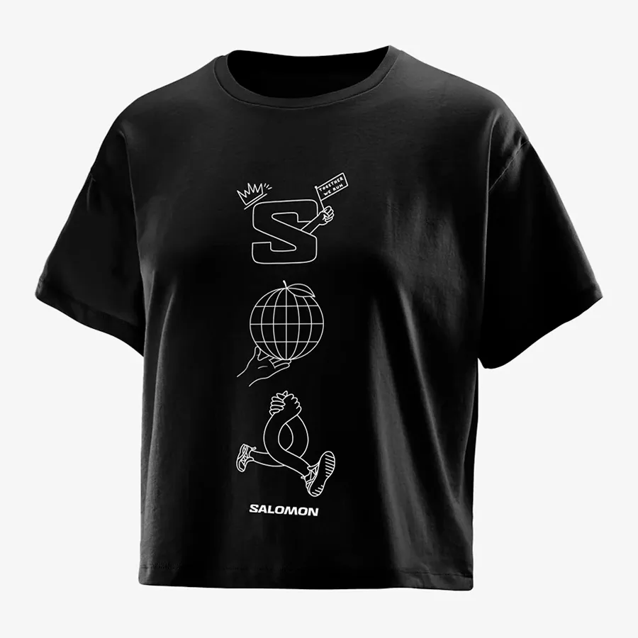 Imagen 1 de 2 de Remera Salomon Sun Shine Crop Tee-NEGRO