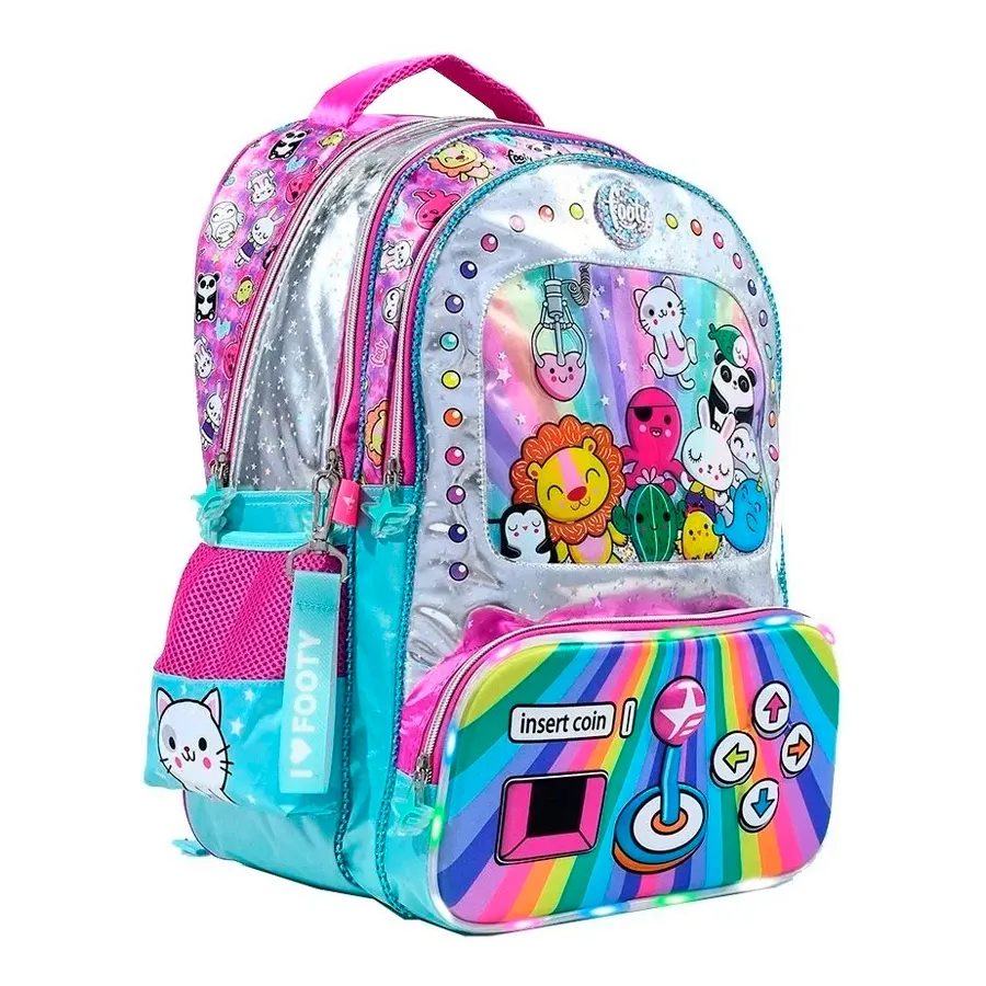 Imagen 1 de 3 de Mochila Footy Espalda 18 Insert-VIOLETA/TURQUESA