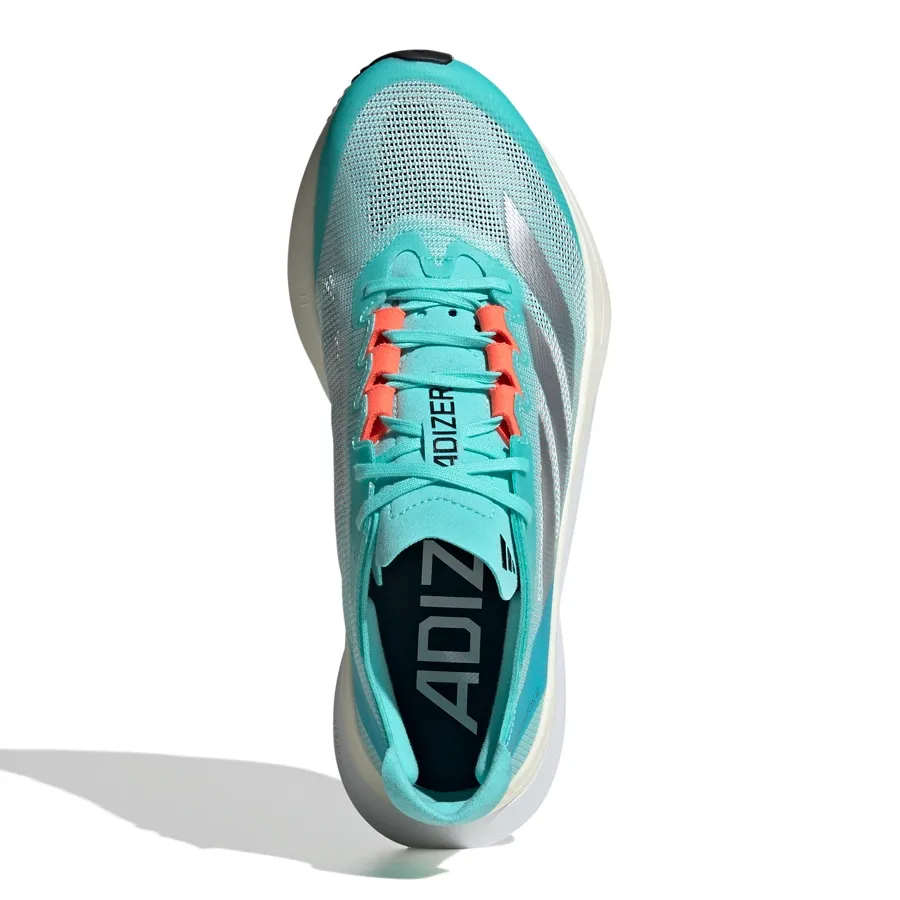 Imagen 3 de 7 de Zapatillas adidas Adizero Boston 12-VERDE AGUA/PLATA/NARANJA