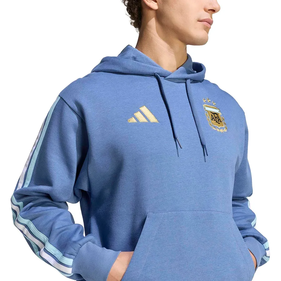 Imagen 3 de 5 de Buzo Con Capucha adidas Adn Argentina-CELESTE
