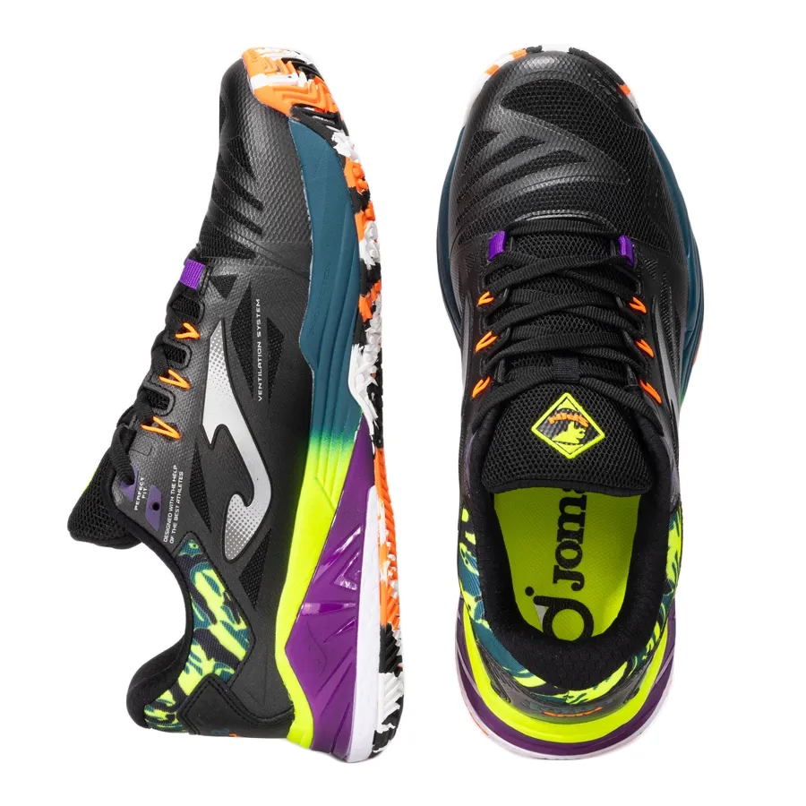 Imagen 3 de 5 de Zapatillas Joma Spin 2401-NEGRO/AMARILLO/VIOLETA