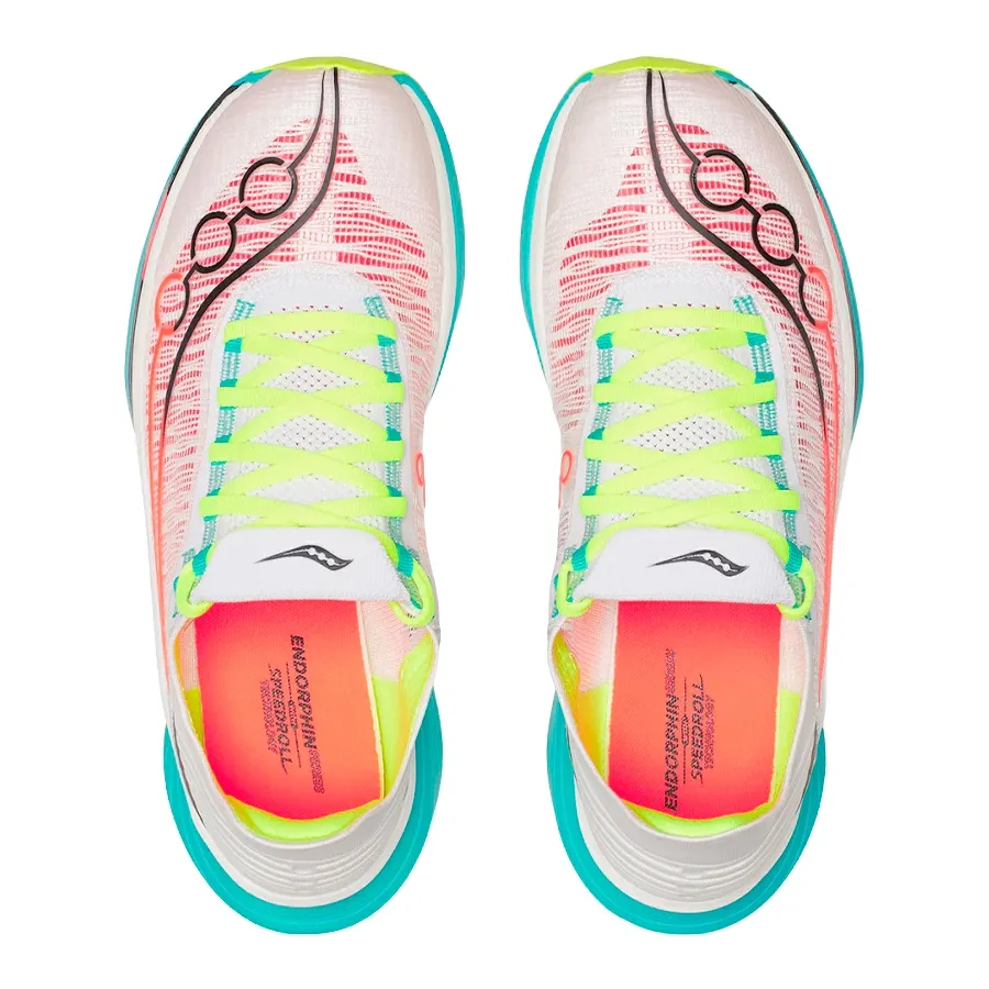 Imagen 3 de 6 de Zapatillas Saucony Endorphin Elite 2-BLANCO/AMARILLO FLUOR/CORAL FLUOR