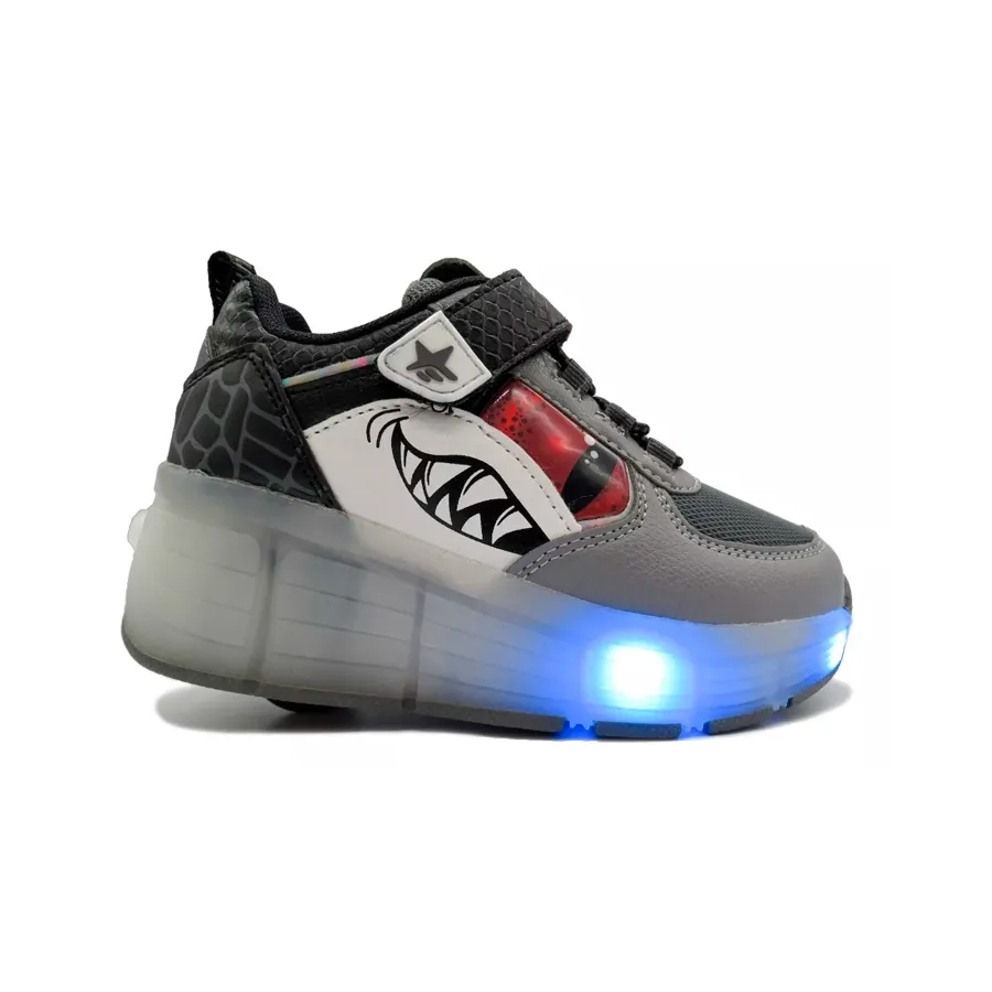 Imagen 3 de 5 de Zapatillas Footy Roller Shark-GRIS/NEGRO