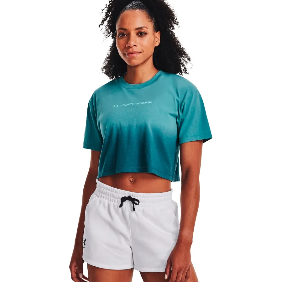 Imagen 2 de 3 de Remera Under Armour Dip Dye Crop-CELESTE/VERDE AGUA