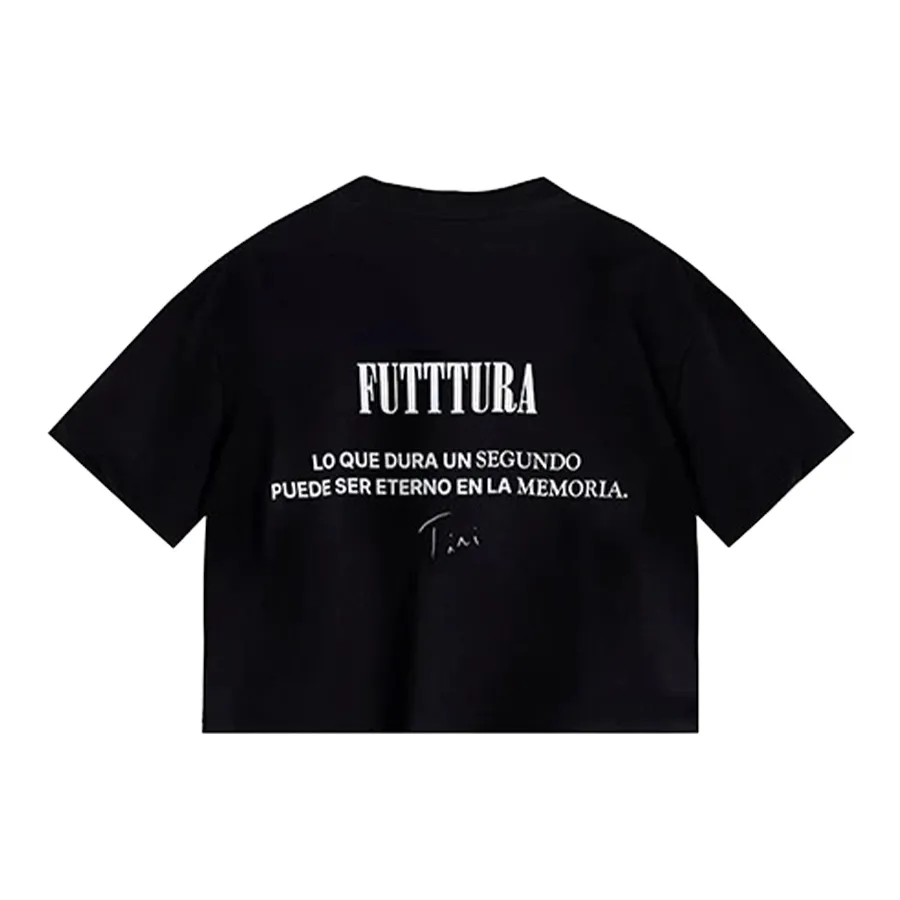 Imagen 1 de 4 de Remera Under Armour Crop Tini Futttura-NEGRO